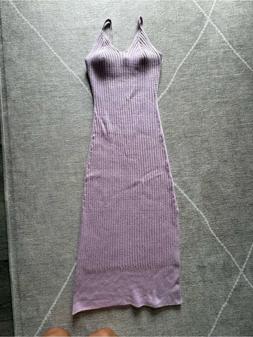 Free People Ribbed Maxi Dress in Lavender